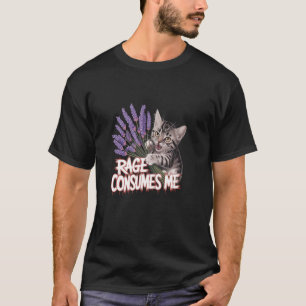 Camiseta Raiva Me Consome Gato Lavanda Humor