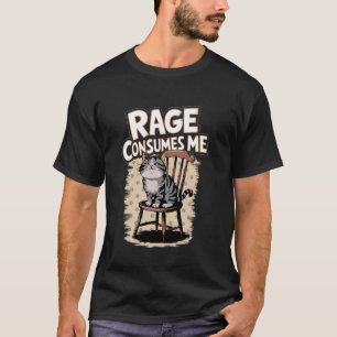 Camiseta Raiva Me Consome Meme de Gato Engraçado