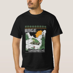 Camiseta Raiva Me Consome Meme de Sapo Engraçado Humor Retr