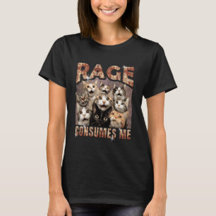 Camiseta Raiva Me Consome Meme Divertido de Gato da Interne