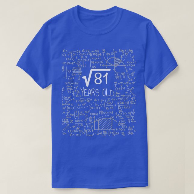 Camiseta Raiz 81 Designs De Aniversário Da Raiz Quadrada Pa (Frente do Design)