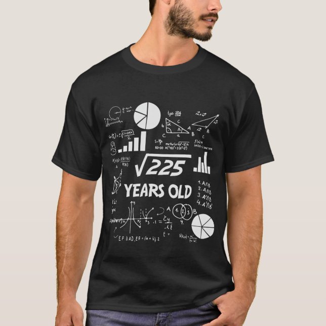Camiseta Raiz Da Praça De Aniversário De 15 De 225 Matemáti (Frente)