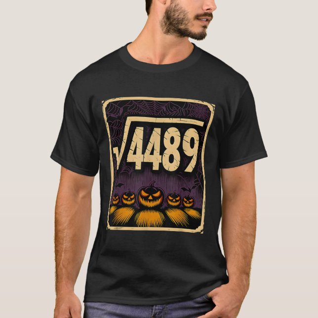 Camiseta Raiz Quadrada 4489 Piada Matemática de Abóbora de  (Frente)