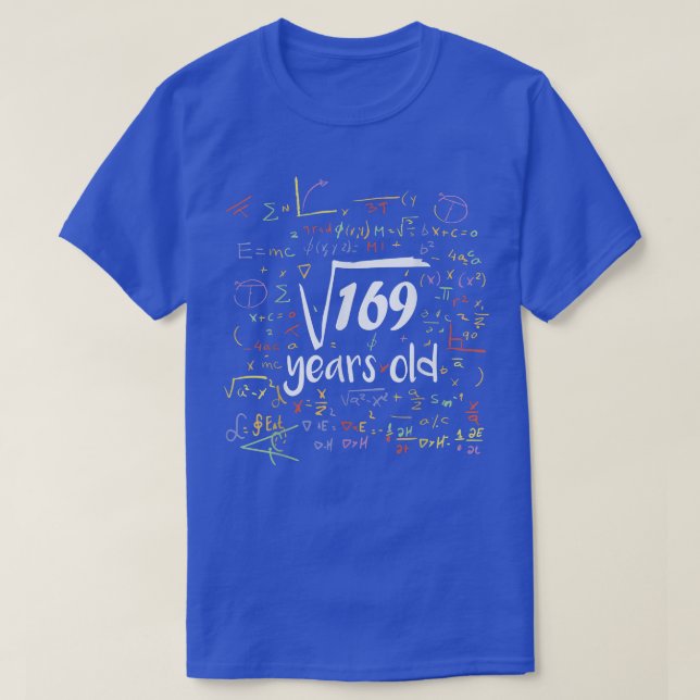 Camiseta Raiz Quadrada De 169 - 13 Aniversário De 13 Anos (Frente do Design)