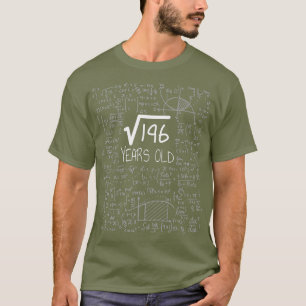 Camiseta Raiz Quadrada de 196, 14 anos, 14, Aniversário