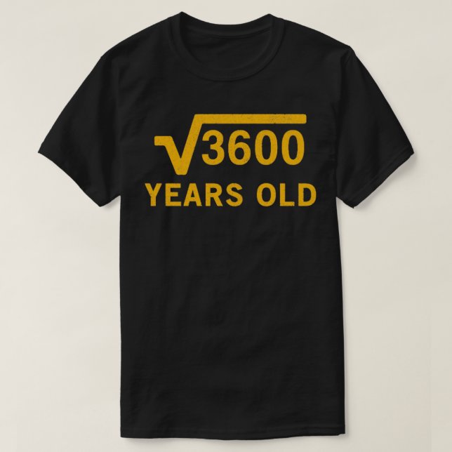 Camiseta Raiz quadrada de 3600 60 anos 60º Aniversário (Frente do Design)