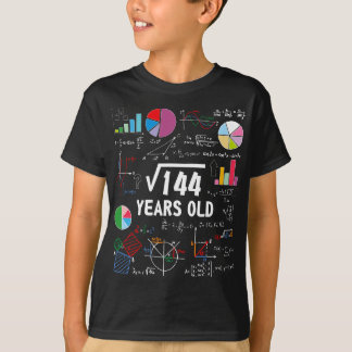 Camiseta Raiz Quadrada De Matemática De 144 12, 12 Anos