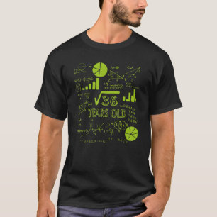 Camiseta Raiz Quadrada De Matemática De 36 6, Aniversário D