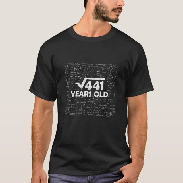 Camiseta Raiz Quadrada De Matemática De 441 aniversário de  (Frente)