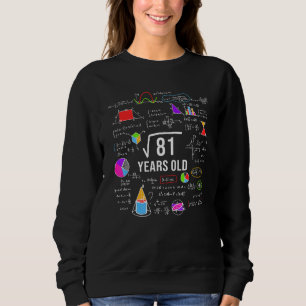 Camiseta Raiz Quadrada Do 81 9º Aniversário, 9 Anos De Idad