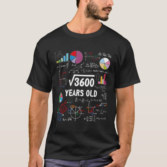Camiseta Raiz Quadrada Do Professor De Matemática De 60 Ano (Frente)