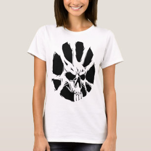 Camiseta Raízes Abstratas de Caveira: Arte Sombria