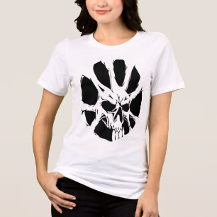 Camiseta Raízes Abstratas de Caveira: Arte Sombria