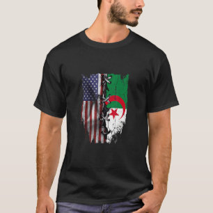 Camiseta Raízes Argelinas Cultivadas Americanas Bandeira EU