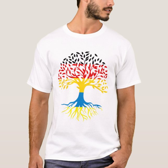 Camiseta Raízes Árvore Alemanha Ucrânia  (Frente)