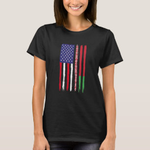 Camiseta Raízes Bielorrussas Half American Flag Patriotic B
