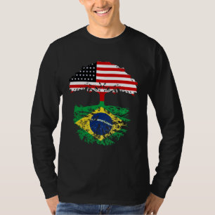 Camiseta Raízes Brasileiras Crescidas na América Para Homen