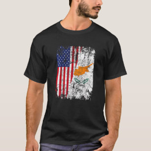 Camiseta RAÍZES CIPRIOTAS Meia Bandeira Americana EUA BANDE