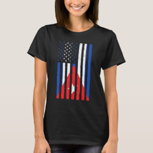 Camiseta Raízes Cubanas Americanas Bandeiras Herança Metade