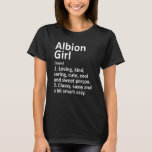 Camiseta Raízes De Albion Girl Mi Michigan Funny City<br><div class="desc">Raízes Da Cidade Engraçada De Albion Mi Michigan.</div>