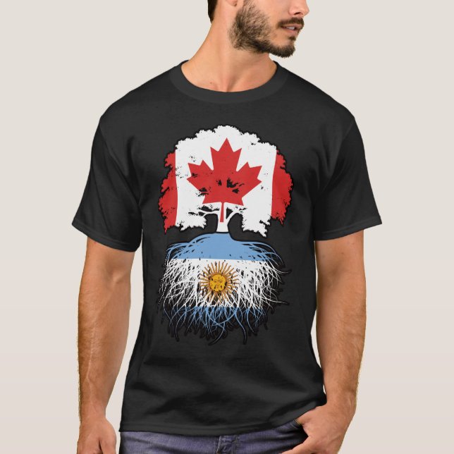 Camiseta Raízes de Árvore Argentina canadiana do Canadá (Frente)