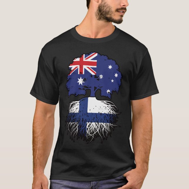 Camiseta Raízes de Árvore Australianas da Finlândia, Austrá (Frente)