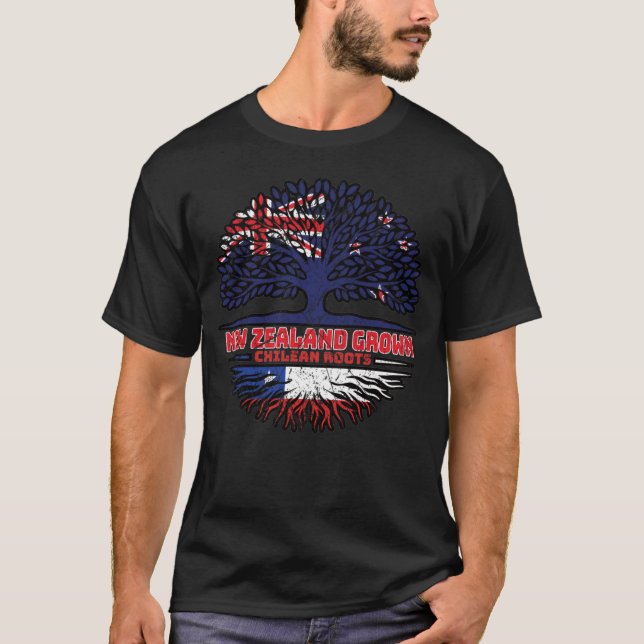 Camiseta Raízes de Árvore da Nova Zelândia no Chile (Frente)