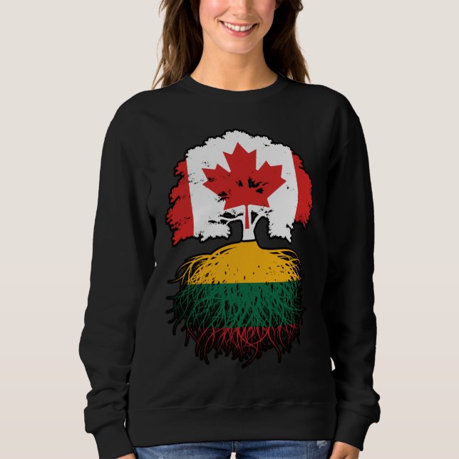 Camiseta Raízes de Árvore do Canadá lituano (Frente)