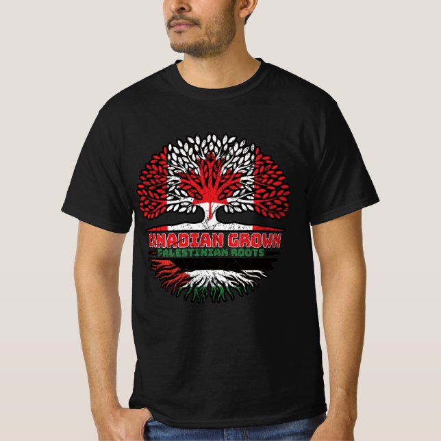 Camiseta Raízes de Árvore Palestiniana do Canadá (Frente)