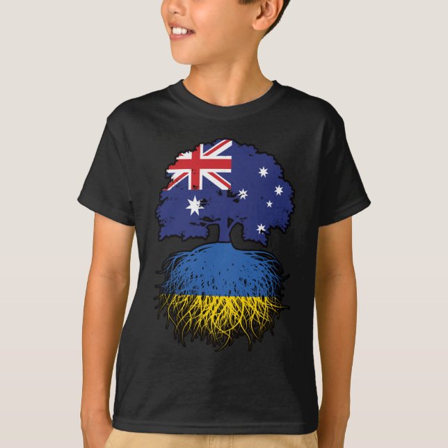 Camiseta Raízes de Árvore Ucraniana Austrália (Frente)