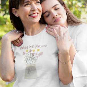 Camiseta Raízes de Flores Selvagens Mason Jar Cottagecore