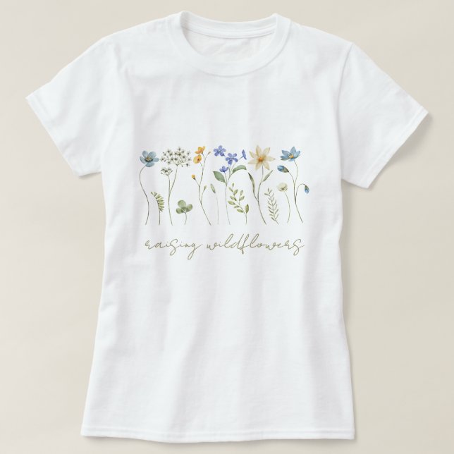 Camiseta Raízes de flores silvestres Floral Neutra Mulher (Frente do Design)