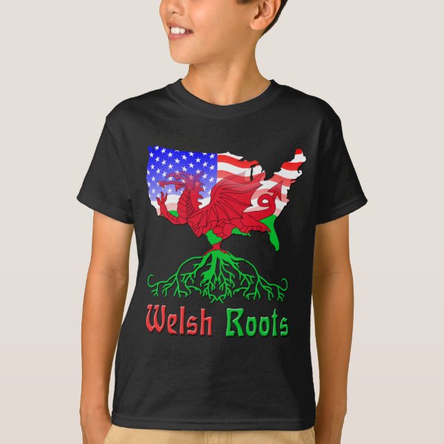 Camiseta Raizes de Galês do americano (Frente)