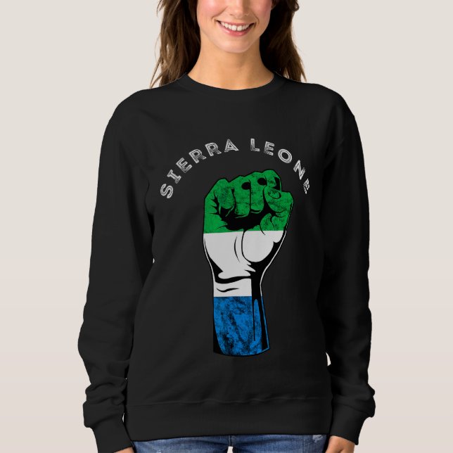 Camiseta Raízes de Serra Leoa do Orgulho de Punho da Mão Se (Frente)