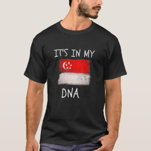 Camiseta Raízes de Singapura Está no meu DNA Patriótico Sin