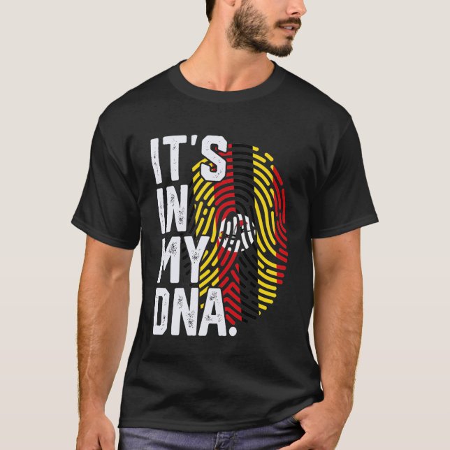 Camiseta Raízes de Uganda Bandeira Impressão Digital Gráfic (Frente)