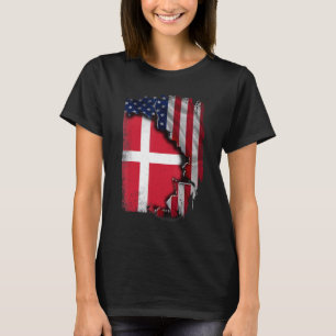 Camiseta Raízes Dinamarquesas Meia Bandeira Americana Patri