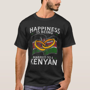Camiseta Raízes do Casamento Queniano Casado com Bandeira 