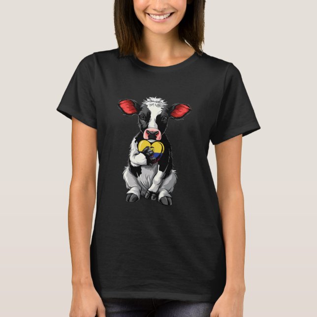 Camiseta Raízes Equatorianas Orgulho Equatoriano Vaca Bande (Frente)