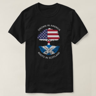 Camiseta Raizes Escocês-Americanas na árvore do céltico 