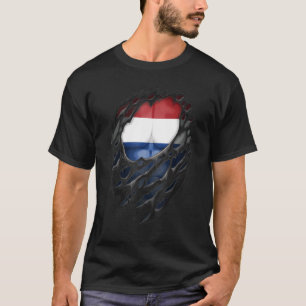 Camiseta Raízes Holandesas Orgulhosas Patrimônio Rasgado Ra