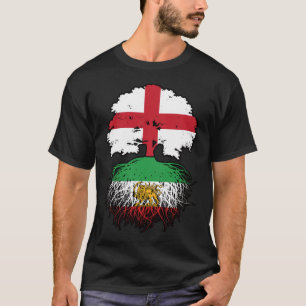 Camiseta Raízes iranianas cultivadas na Inglaterra Leão e S