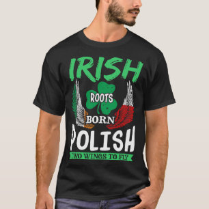Camiseta Raízes Irlandesas Nasceres Poloneses Duas Asas Vo
