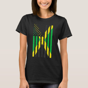 Camiseta Raízes Jamaicanas Bandeira EUA Herança Metade Jama