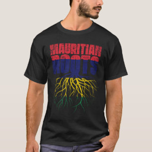 Camiseta Raízes Maurícias Bandeira Herança Maurícia