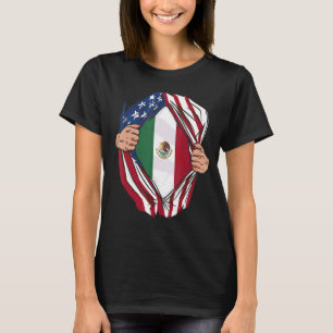 Camiseta Raízes mexicanas crescem Estados Unidos América Mé