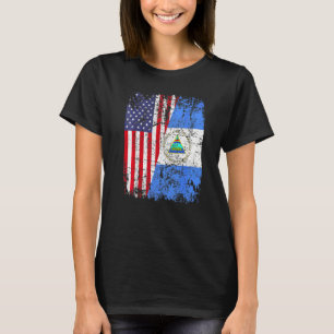 Camiseta RAÍZES NICARAGUENSES Meia Bandeira Americana EUA N