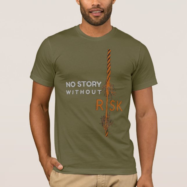 Camiseta "Raízes Ousadas: Nenhuma História Sem Risco – Moti (Frente)