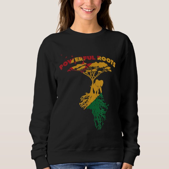 Camiseta Raízes Poderosas do Orgulho Afro-Americano Negro P (Frente)