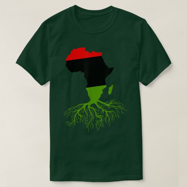 Camiseta Raízes Poderosas História Negra Africana Mês BLM A (Frente do Design)